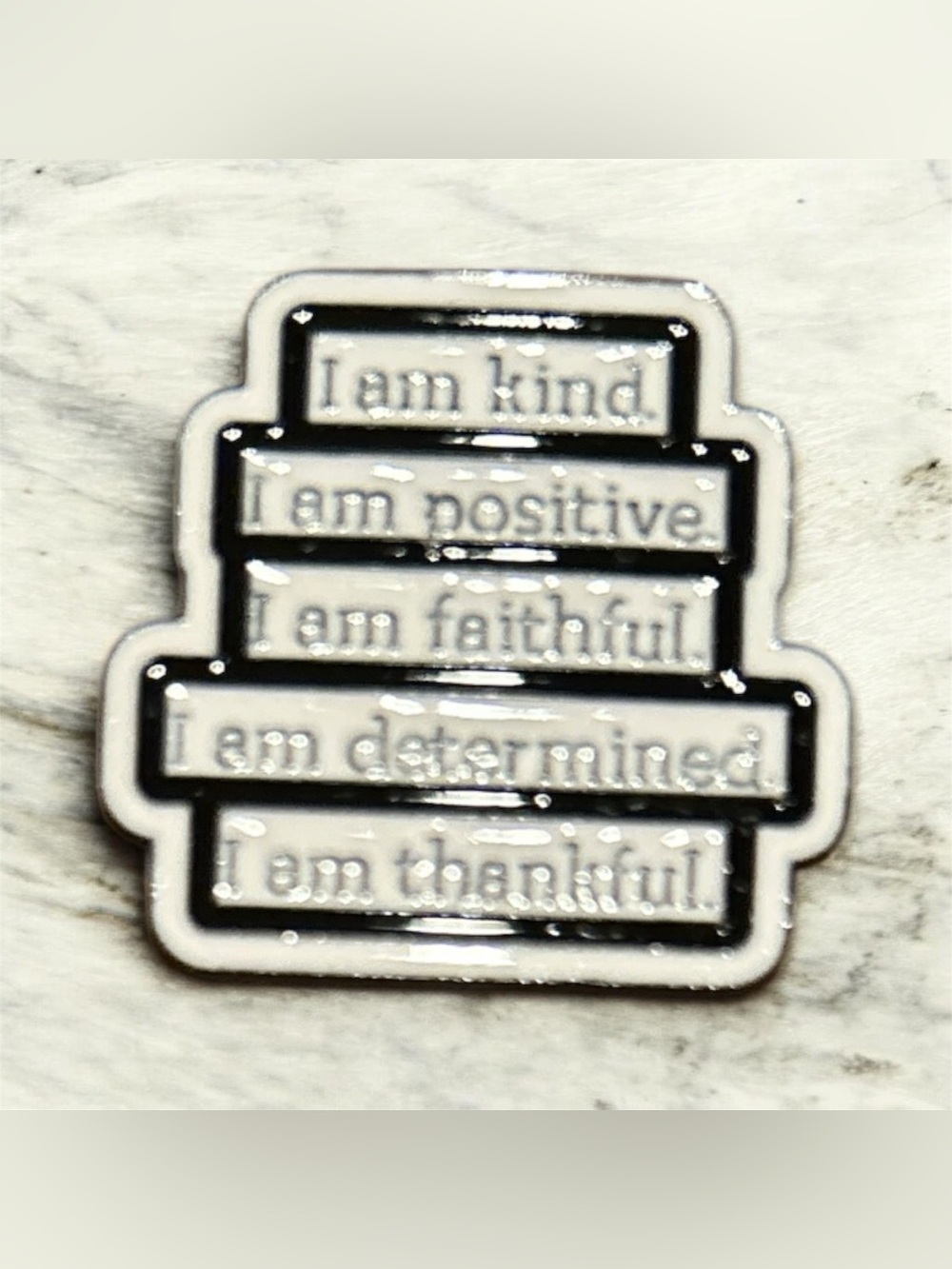 Motivational White & Black Statement Pin - Positive Affirmations
